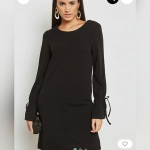 ZARA TRAFULAC COLLECTION BLACK TIE CUFF SHIFT DRESS SIZE XS